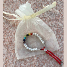 Load image into Gallery viewer, 'Moons' Bracelet - White Howlite and Chakra Stones