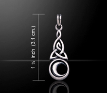 Load image into Gallery viewer, Celtic Triskel and Moon Pendant