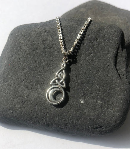 Celtic Triskel and Moon Pendant
